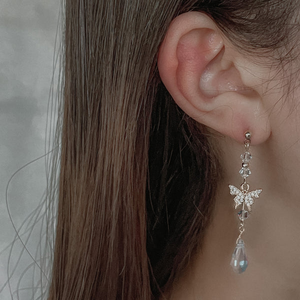 Butterfly Crystal Drop Earrings